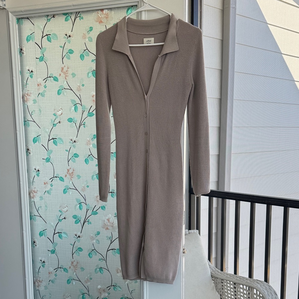 Wilfred Taupe Long Sleeve Dress
